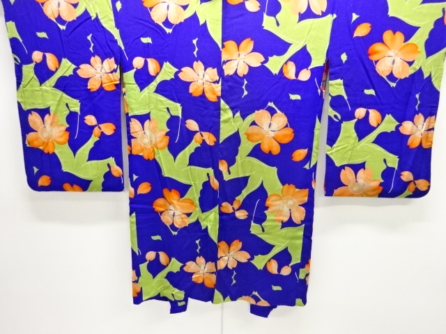 JAPANESE KIMONO / HAORI / SILK / KINSHA / TAISHO ROMAN STYLE / FLORAL PLANTS PATTERN